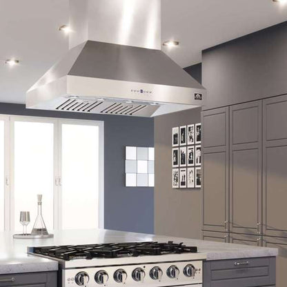Forno Coppito 36-Inch Island-Mount Range Hood, 1200 CFM, Stainless Steel (Model FRHIS5129-36)2