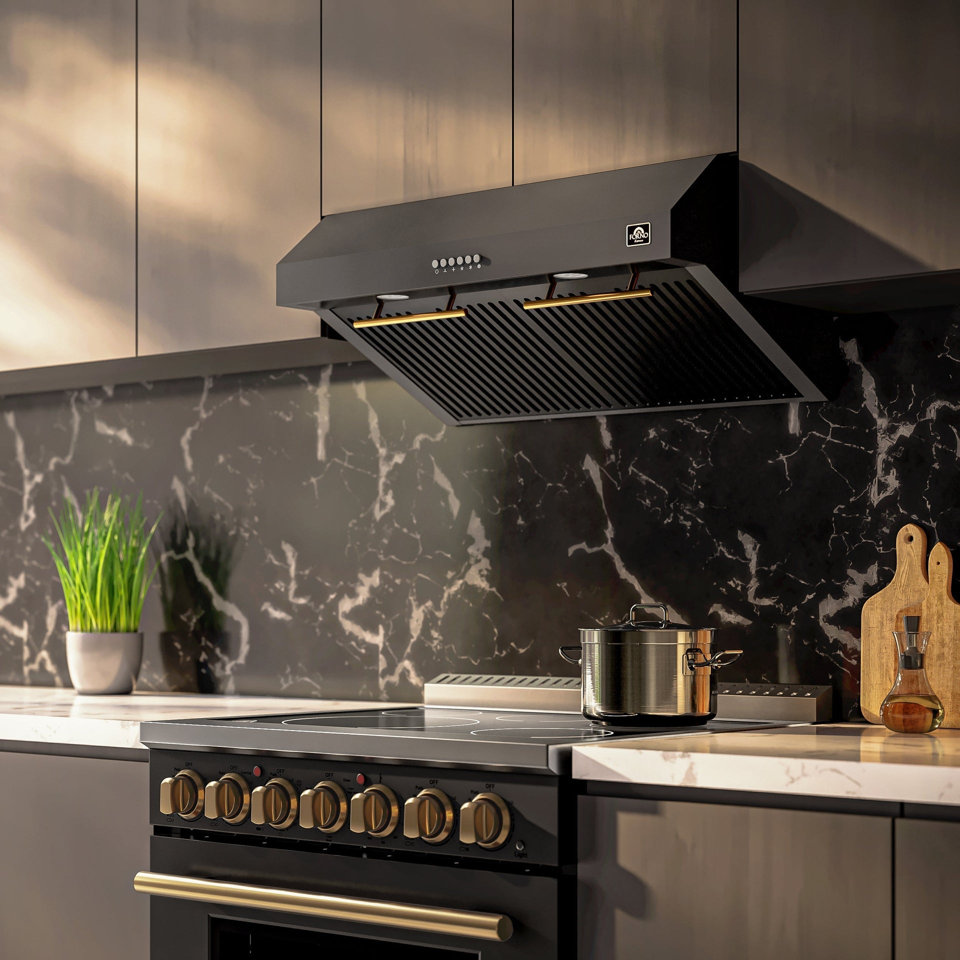 forno-bari-30-inch-under-cabinet-range-hood-400-cfm-black-with-antique-brass-handles-frhuc5255-30blk
