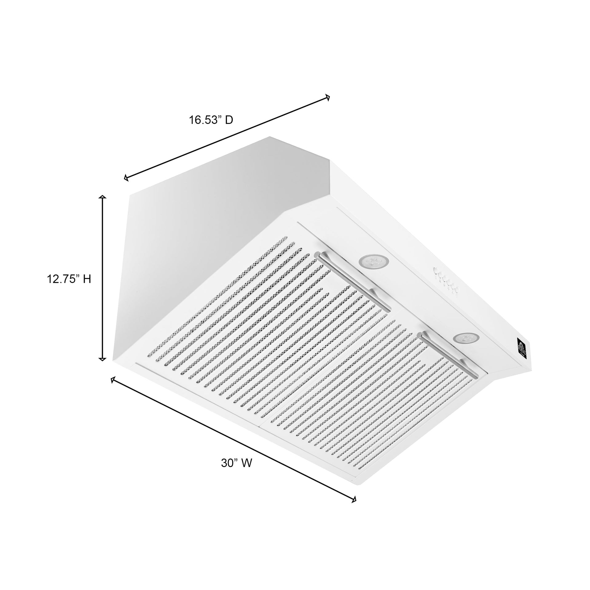 forno-bari-30-inch-under-cabinet-range-hood-400-cfm-white-with-stainless-steel-handles-model-frhuc5255-30wht