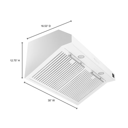 Forno Bari 30-Inch Under-Cabinet Range Hood, 400 CFM, White with Stainless Steel Handles (Model FRHUC5255-30WHT)11
