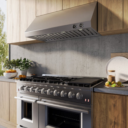 FORNO Biagio 48-Inch Wall-Mount Range Hood, 1200 CFM, Stainless Steel (Model FRHWM5009-48)2
