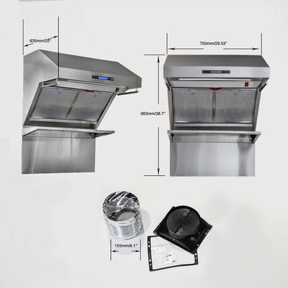 Forno Savona 30-Inch Wall-Mount Range Hood with Backsplash, 600 CFM, Stainless Steel, Hybrid Filters (Model FRHWM5029-30HB)8