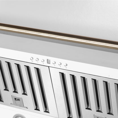Forno Aria 60-Inch Wall-Mount Range Hood, 1200 CFM, Convertible Venting, White with Antique Brass Accents (FRHWM5095-60WHT)6