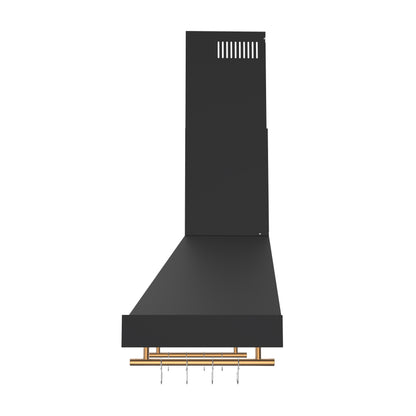 FORNO Venezia 48-Inch Wall-Mounted Range Hood, 900 CFM, Ducted, Touch Controls, LED Lighting, Black with Antique Brass Accents (FRHWM5503-48BLK)5