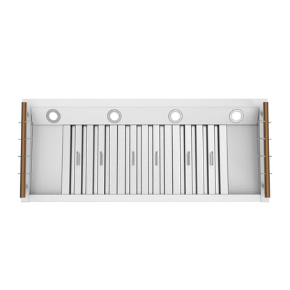 FORNO Venezia 48-Inch Wall-Mount Ducted Range Hood, 900 CFM, Touch Controls, LED Lighting, White with Antique Brass Accents (Model FRHWM5503-48WHT)9