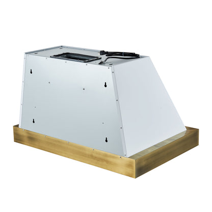 Forno Vittorio 36-Inch Wall-Mount Range Hood, 600 CFM, White with Antique Brass Trim, Remote Control (Model FRHWM5078-36WHT)6
