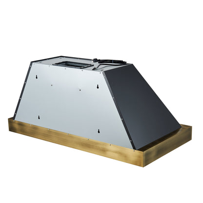 FORNO Vittorio 48-Inch Wall-Mount Range Hood, 600 CFM, Black with Antique Brass Trim, Remote Control (Model FRHWM5078-48BLK)6
