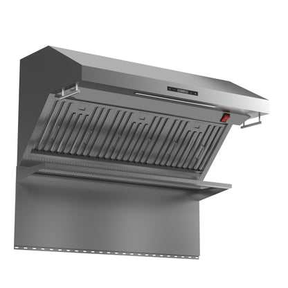 FORNO Savona 48-Inch Wall-Mount Range Hood, 1200 CFM, Stainless Steel, Baffle Filters, Backsplash, FRHWM5029-482