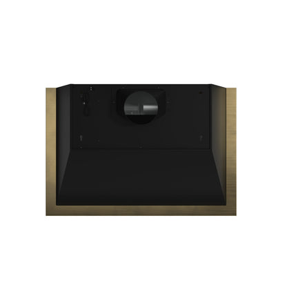 FORNO Vittorio 36-Inch Wall Mount Range Hood, 600 CFM, Black with Antique Brass Trim, Remote Control (FRHWM5078-36BLK)9