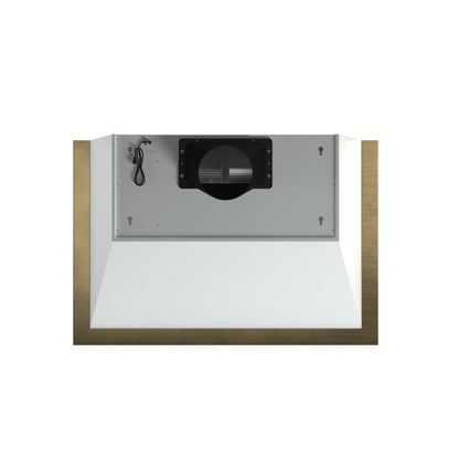 Forno Vittorio 36-Inch Wall-Mount Range Hood, 600 CFM, White with Antique Brass Trim, Remote Control (Model FRHWM5078-36WHT)7