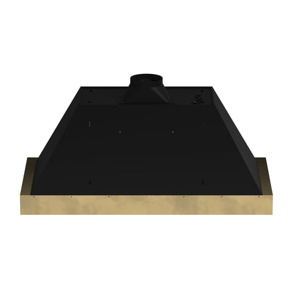 FORNO Vittorio 48-Inch Wall-Mount Range Hood, 600 CFM, Black with Antique Brass Trim, Remote Control (Model FRHWM5078-48BLK)7