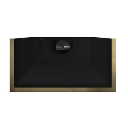 FORNO Vittorio 48-Inch Wall-Mount Range Hood, 600 CFM, Black with Antique Brass Trim, Remote Control (Model FRHWM5078-48BLK)8