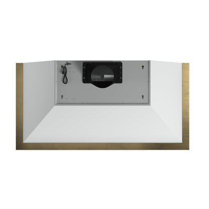 Forno Vittorio 48-Inch Wall-Mount Range Hood, 600 CFM, White with Antique Brass Trim, Remote Control (Model FRHWM5078-48WHT)8
