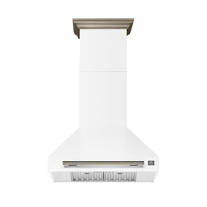 FORNO Aria 30-Inch Wall-Mount Convertible Range Hood, 600 CFM, White with Antique Brass Accents (Model FRHWM5095-30WHT)7