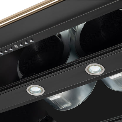 FORNO Aria 48-Inch Wall-Mount Range Hood, 1200 CFM, Black with Antique Brass Accents (Model FRHWM5095-48BLK)11