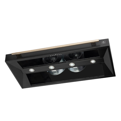 FORNO Aria 48-Inch Wall-Mount Range Hood, 1200 CFM, Black with Antique Brass Accents (Model FRHWM5095-48BLK)8