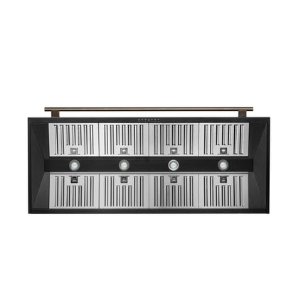 Forno Aria 60-Inch Wall-Mount Range Hood, 1200 CFM, Convertible Ducting, Black Finish with Brass Accents (Model FRHWM5095-60BLK)9