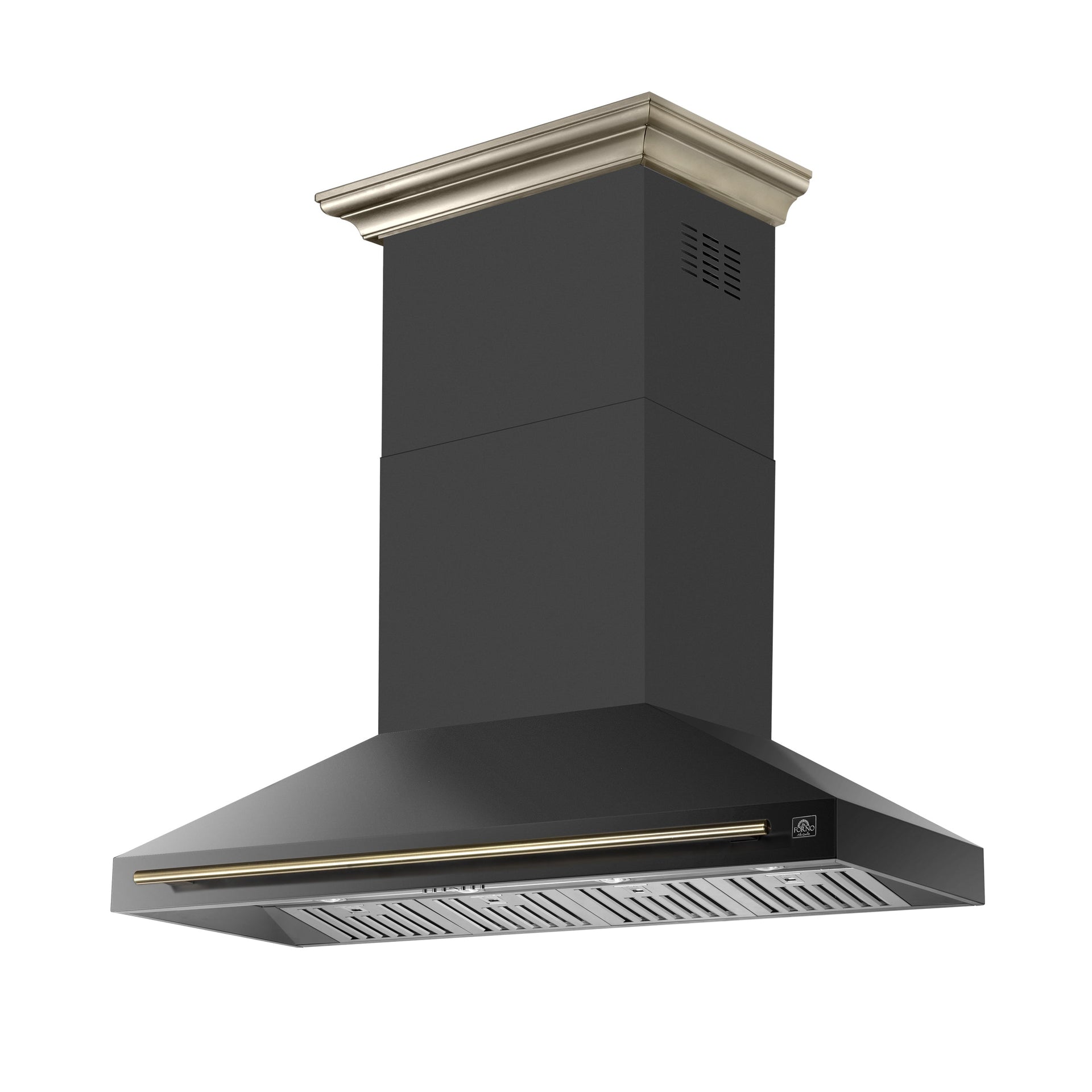 forno-aria-60-inch-wall-mount-range-hood-1200-cfm-convertible-ducting-black-finish-with-brass-accents-model-frhwm5095-60blk
