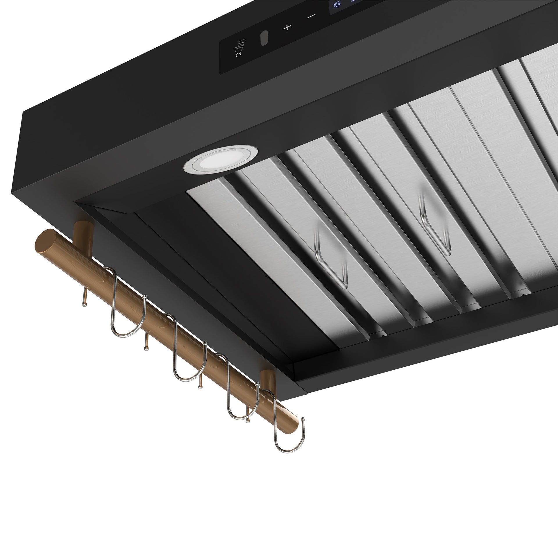 forno-venezia-30-inch-wall-mount-ducted-range-hood-370-cfm-touch-controls-led-lights-black-with-antique-brass-accents-frhwm5503-30blk