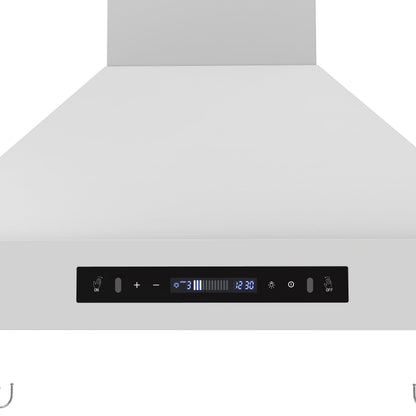 Forno Venezia 30-Inch Wall-Mounted Ducted Range Hood, 370 CFM, Touch Controls, LED Lighting, White with Antique Brass Accents (FRHWM5503-30WHT)4