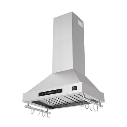 FORNO Venezia 30-Inch Wall-Mount Ducted Range Hood, 370 CFM, Touch Controls, LED Lighting, Stainless Steel (FRHWM5503-30)3