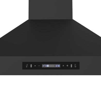 Forno Venezia 36-Inch Wall-Mount Range Hood, 370 CFM, Ducted Vent, Touch Controls, LED Lighting, Black with Antique Brass Accents (Model FRHWM5503-36BLK)4