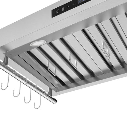 Forno Venezia 36-Inch Wall-Mounted Ducted Range Hood, 370 CFM, Stainless Steel, Touch Controls, LED Lighting (Model FRHWM5503-36)4