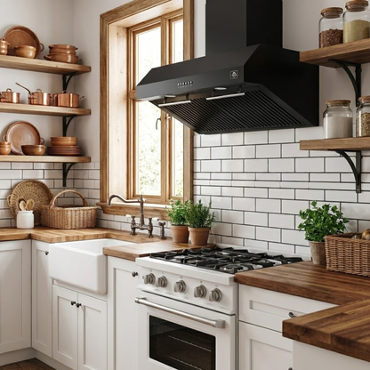 Forno Bari 30-Inch Under-Cabinet Range Hood, 400 CFM, Black with Stainless Steel Handles (FRHUC5255-30BLK)3