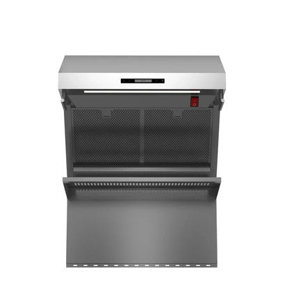Forno Savona 30-Inch Wall-Mounted Range Hood with Backsplash, Shelf, and Red Warming Light – Model FRHWM5029-30HB6